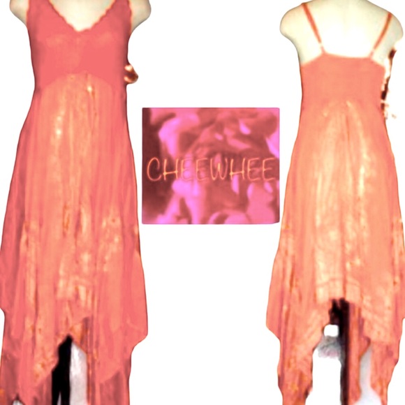 DIVA Collection Dress M EUC Boho Crochet Sparkly Asymmetrical Spring Break - Picture 3 of 16